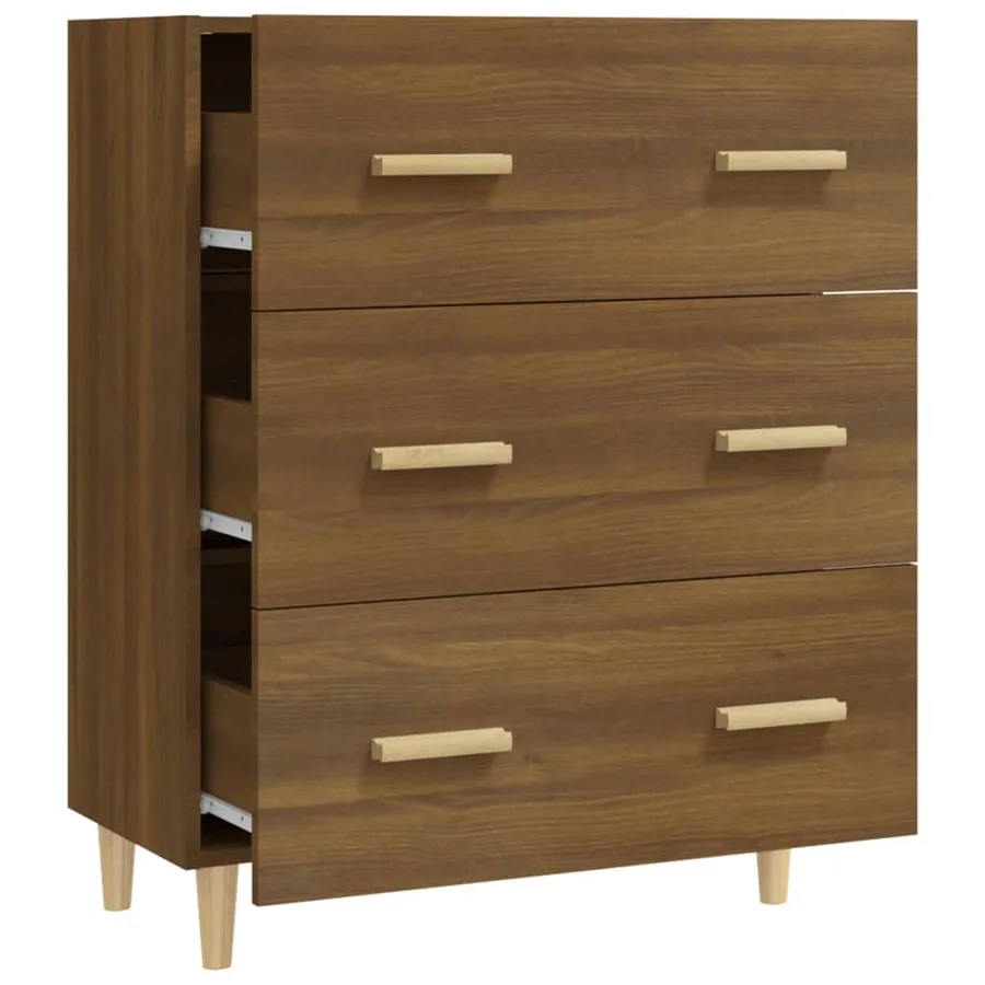 Buffet Chêne marron 70x34x90 cm Bois d'ingénierie - 5