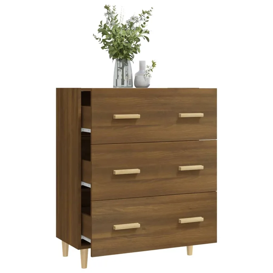 Buffet Chêne marron 70x34x90 cm Bois d'ingénierie - 7
