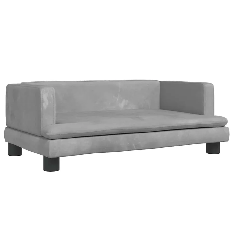 Lit pour chien gris clair 80x45x30 cm velours - 2