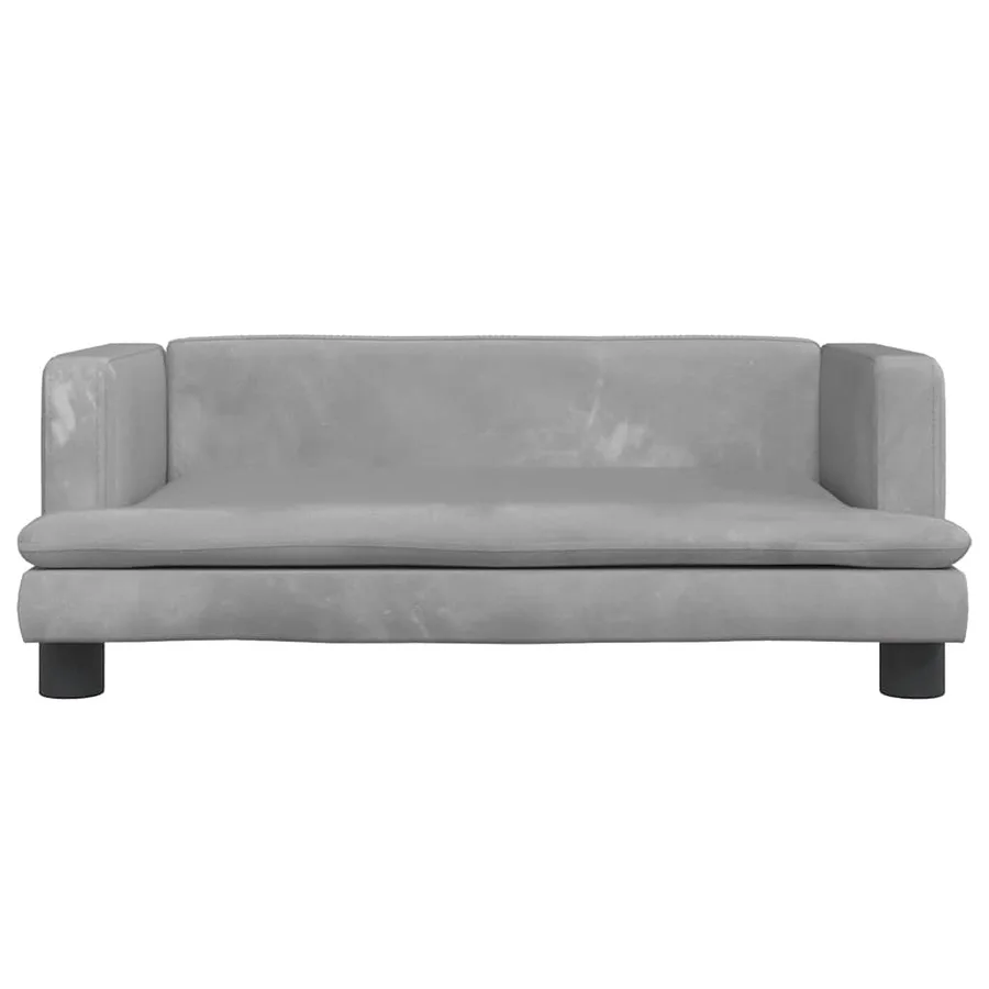 Lit pour chien gris clair 80x45x30 cm velours - 3