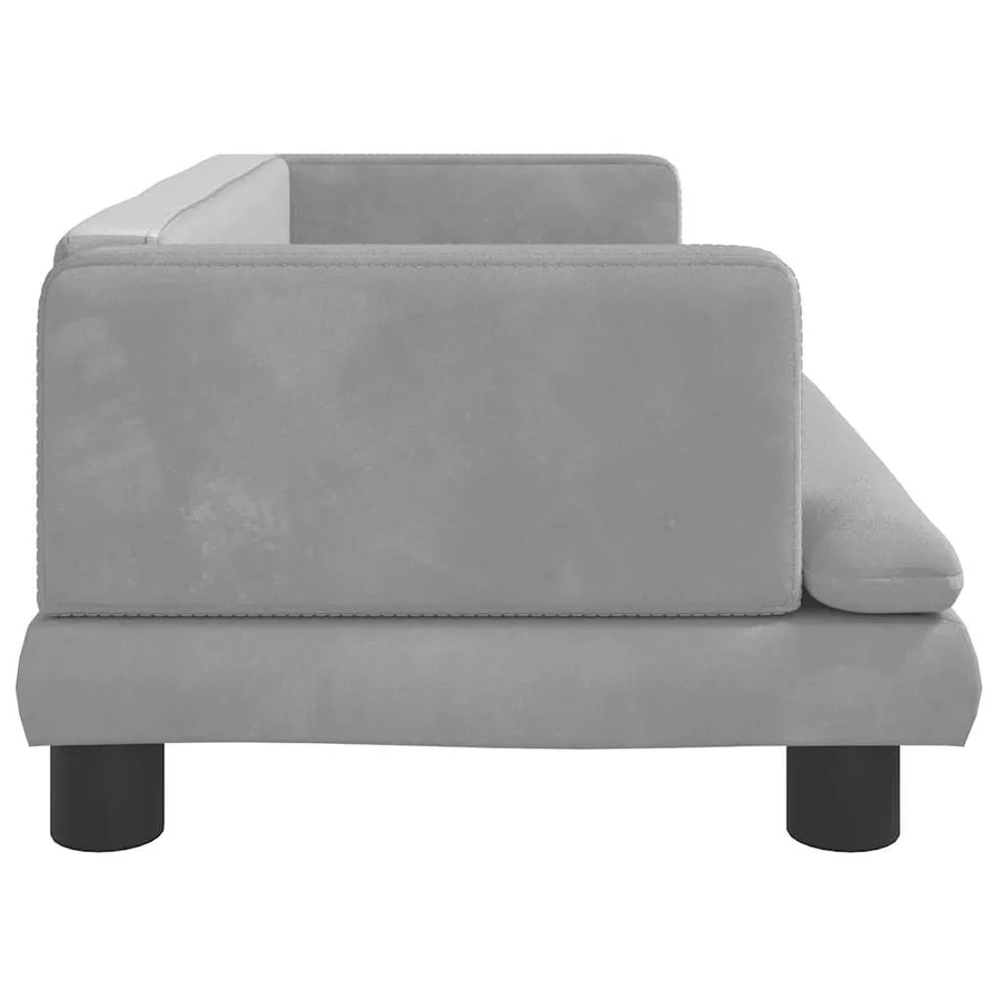 Lit pour chien gris clair 80x45x30 cm velours - 4