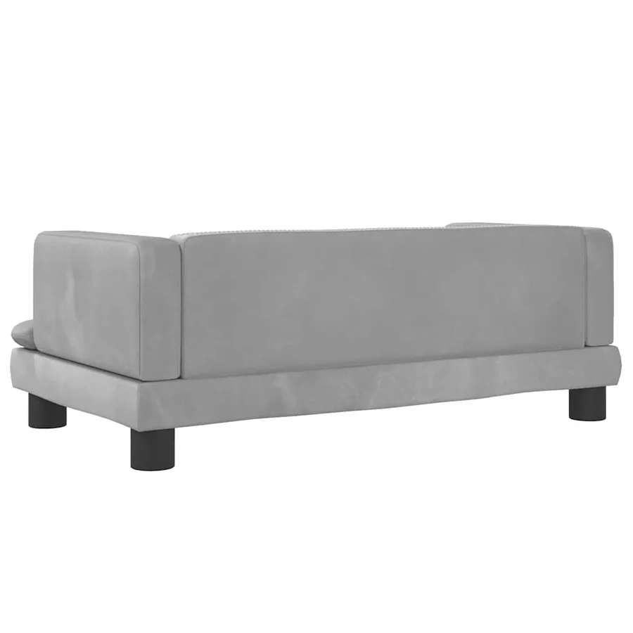 Lit pour chien gris clair 80x45x30 cm velours - 5