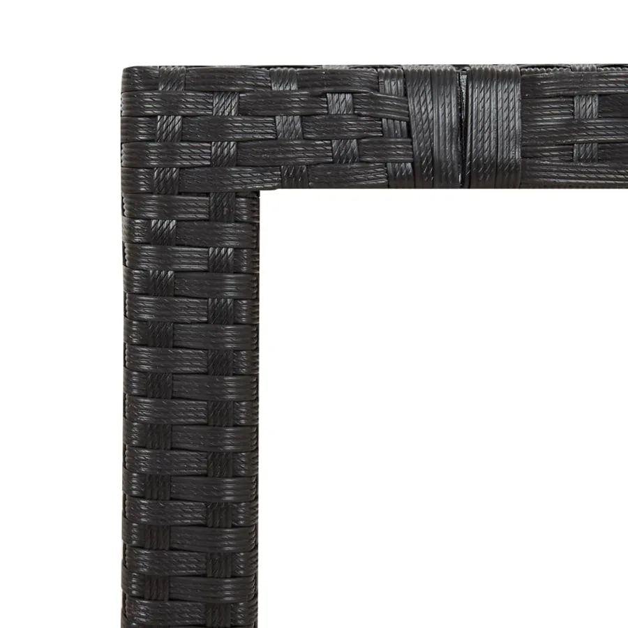Ensemble à manger de jardin 5pcs Noir Poly rotin et acacia - 8