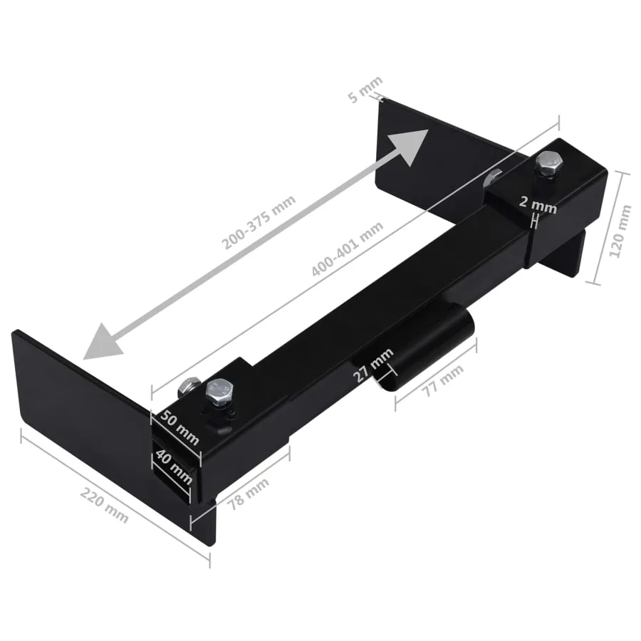 Adaptateur de chasse-neige pour tondeuse à gazon Noir - 7
