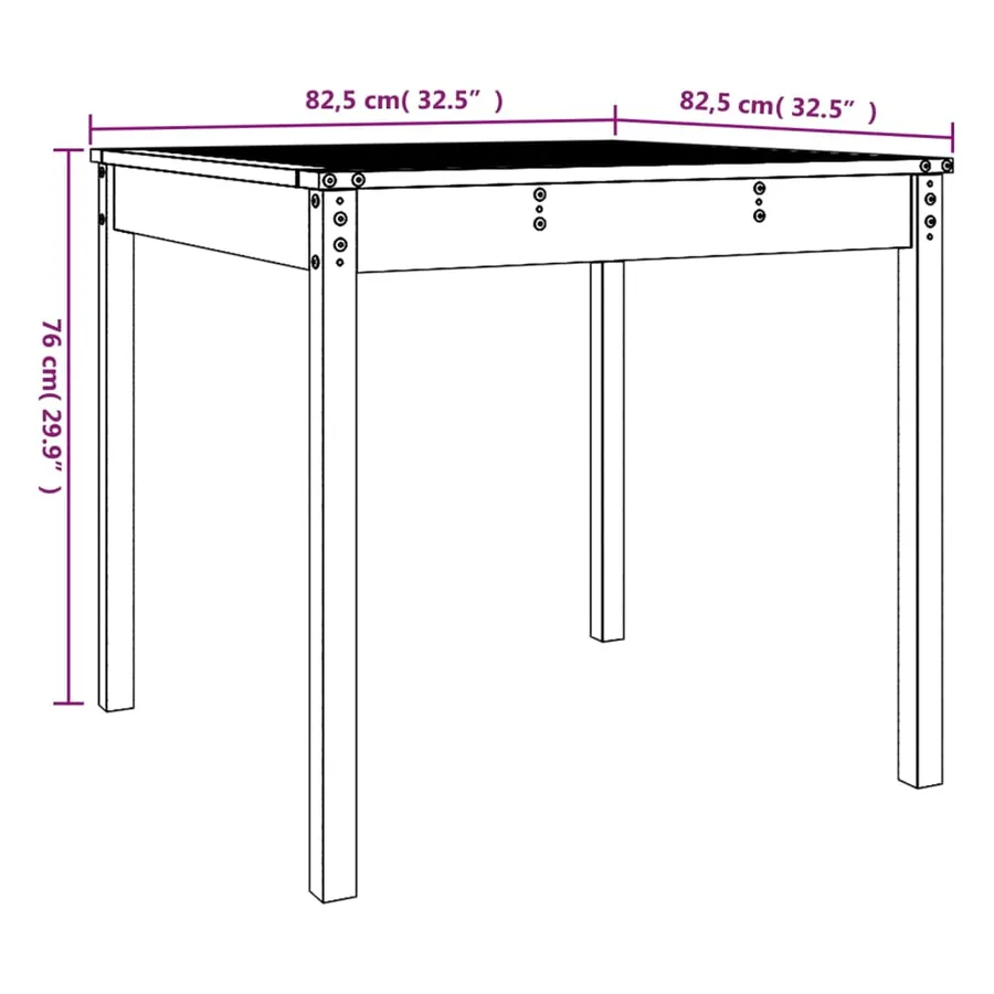 Table de jardin gris 82,5x82,5x76 cm bois massif de pin - 8