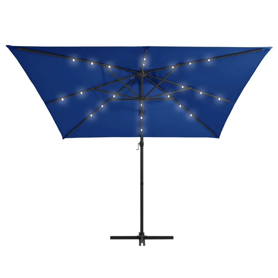 Parasol de jardin en porte-à-faux lumières LED et mât en acier - 3