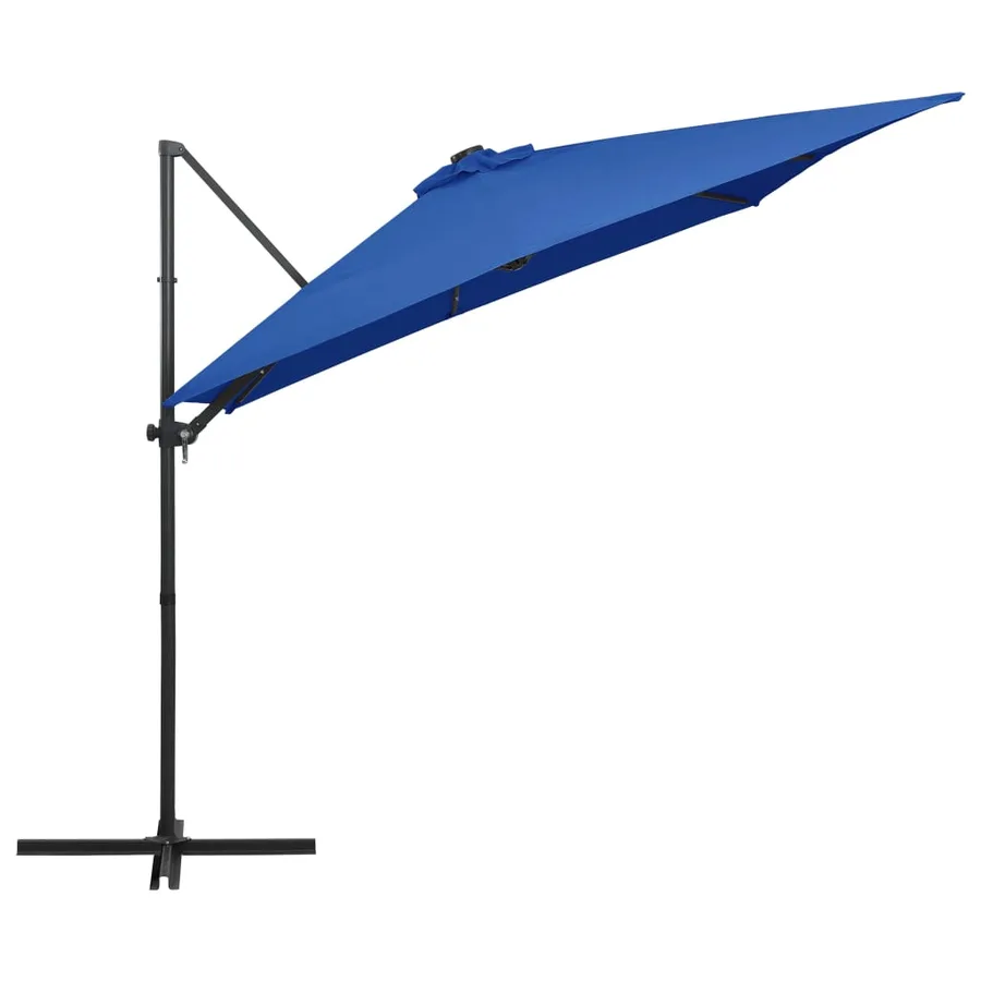 Parasol de jardin en porte-à-faux lumières LED et mât en acier - 4