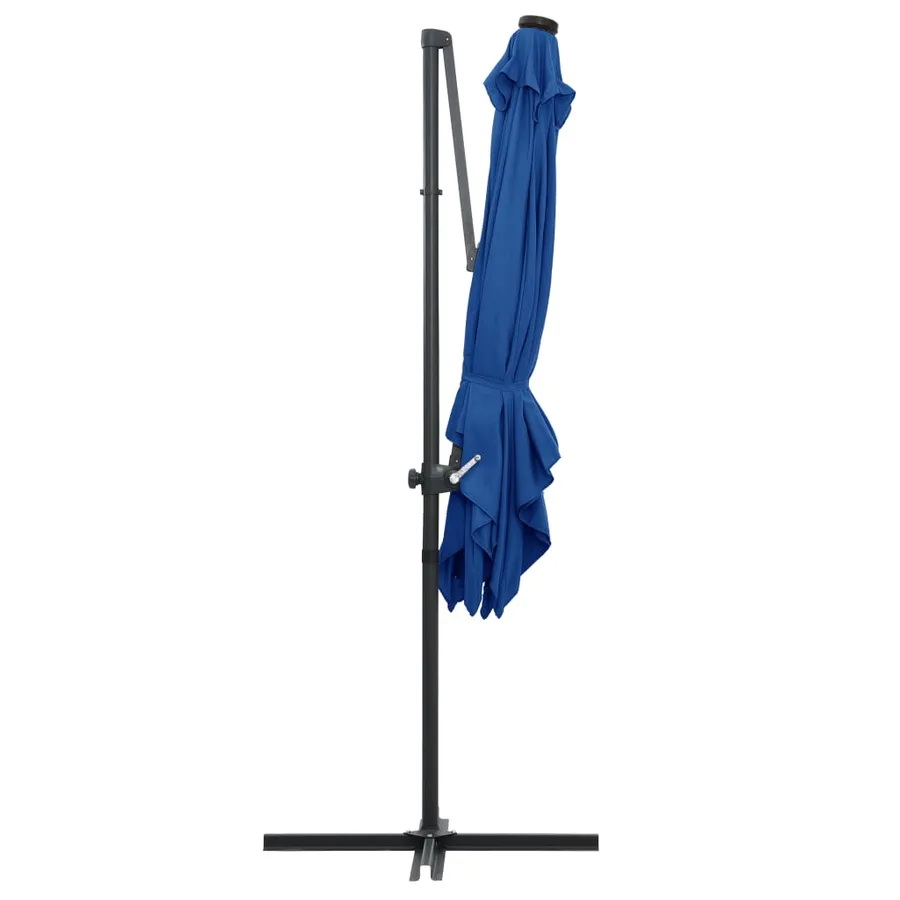Parasol de jardin en porte-à-faux lumières LED et mât en acier - 5