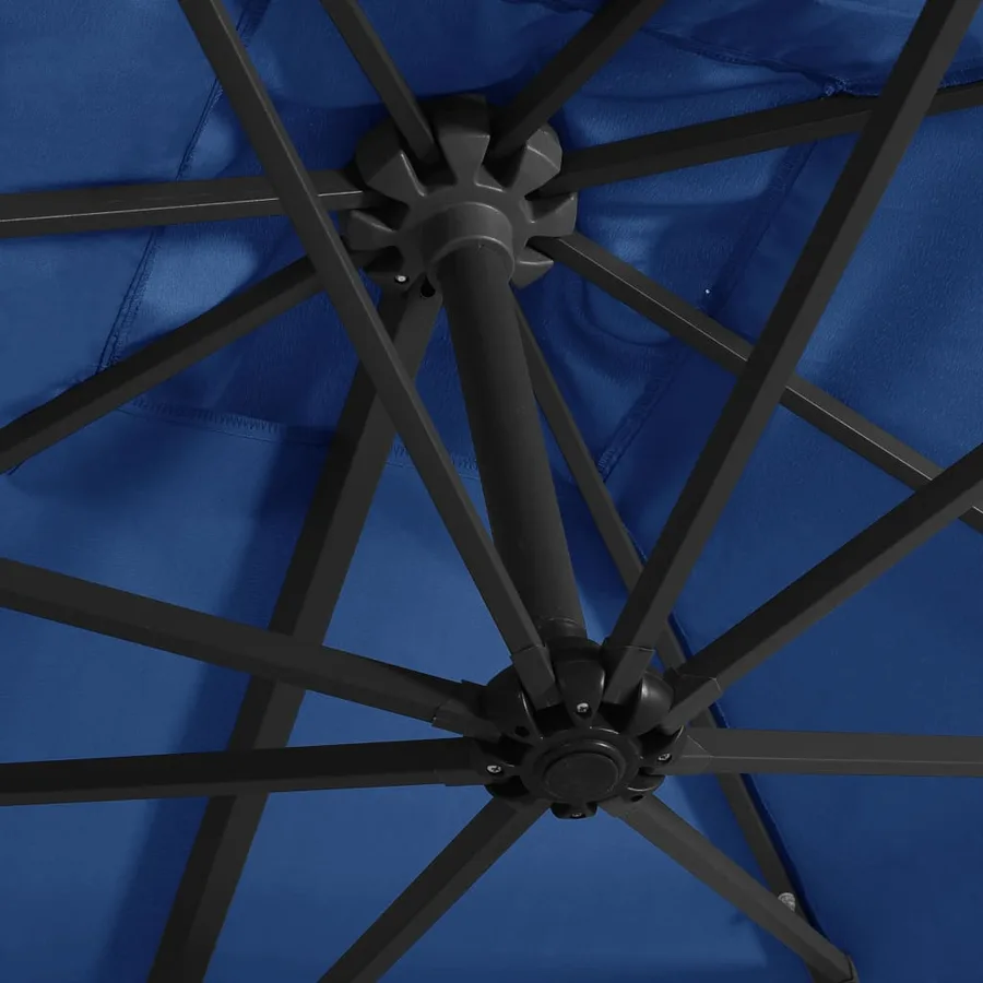 Parasol de jardin en porte-à-faux lumières LED et mât en acier - 6
