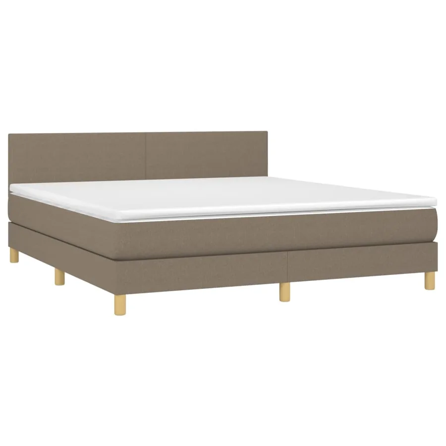 Sommier à lattes de lit avec matelas LED Taupe 180x200 cm Tissu - 3