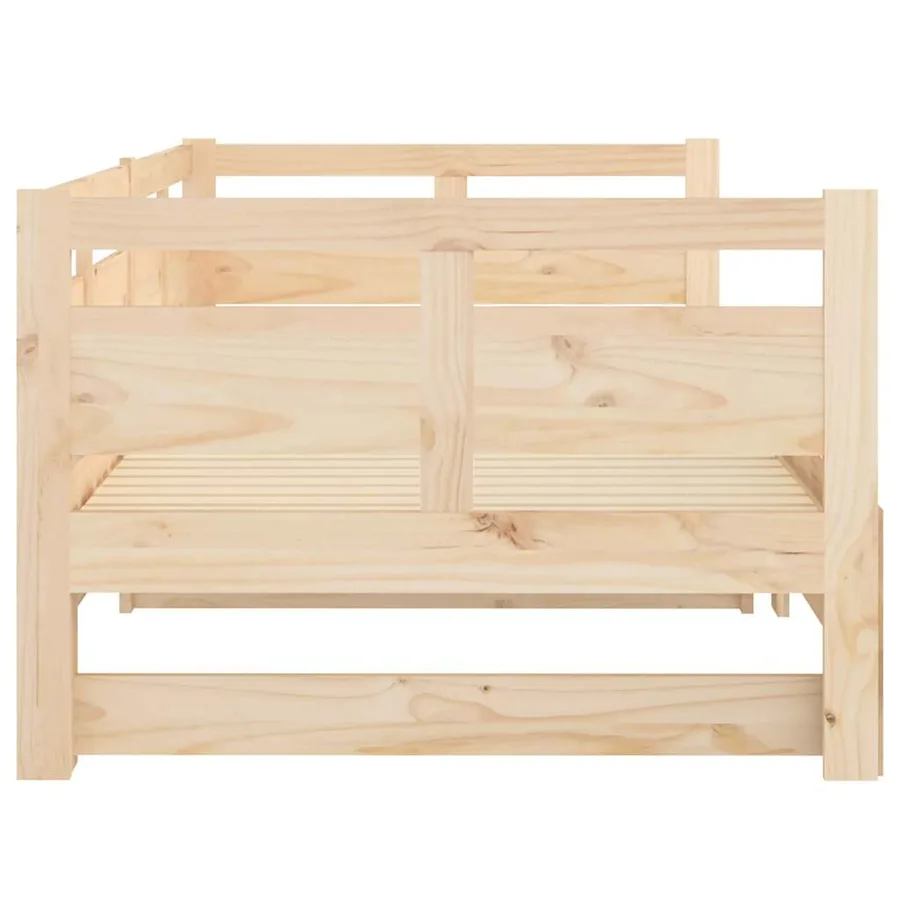 Lit coulissant sans matelas bois de pin massif 2x(90x190) cm - 8