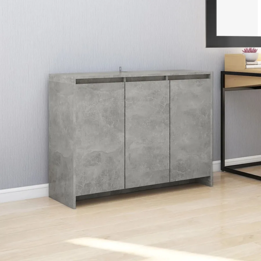Buffet Gris béton 102x33x75 cm Bois d'ingénierie
