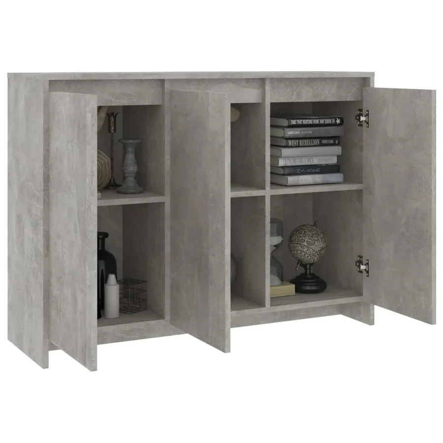 Buffet Gris béton 102x33x75 cm Bois d'ingénierie - 4