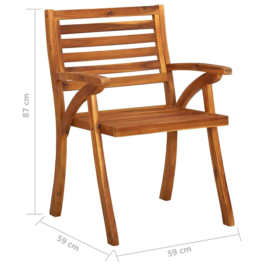 Chaises de jardin lot de 6 Bois d'acacia solide - 7