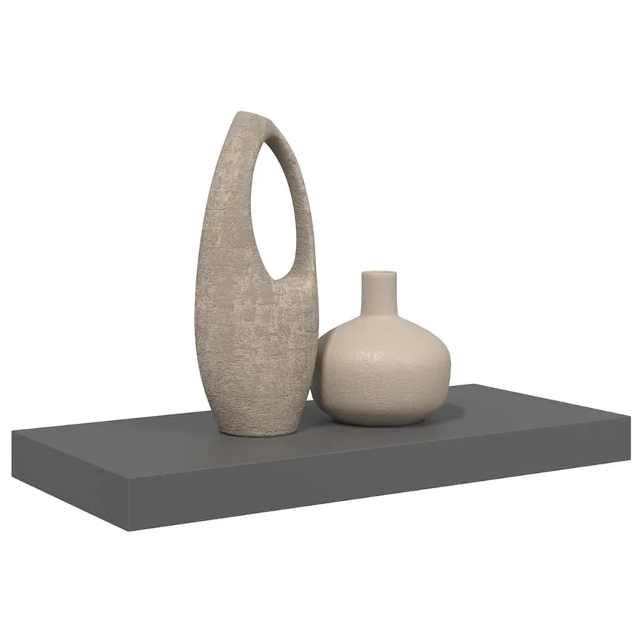 Étagère murale flottante Gris brillant 50x23,5x3,8 cm MDF - 5