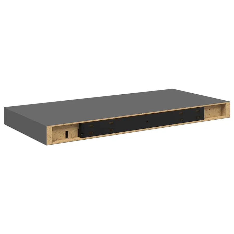 Étagère murale flottante Gris brillant 50x23,5x3,8 cm MDF - 8