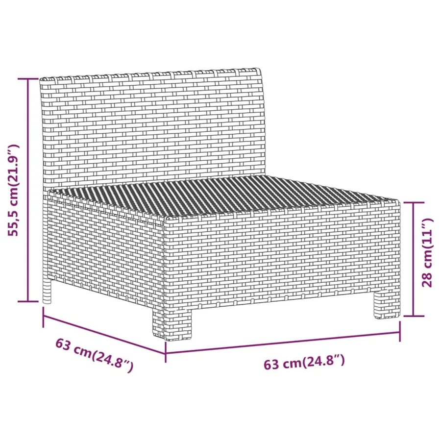 Salon de jardin 7 pcs avec coussins Gris Résine tressée - 11