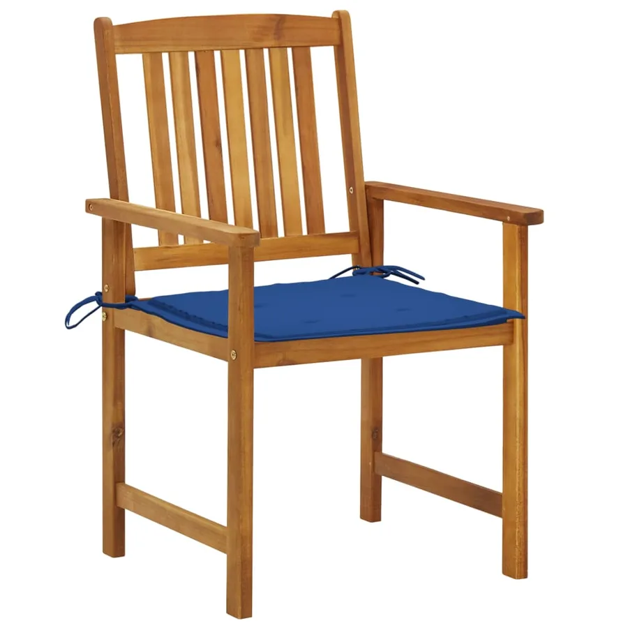 Chaises de jardin avec coussins lot de 4 Bois d'acacia massif - 2