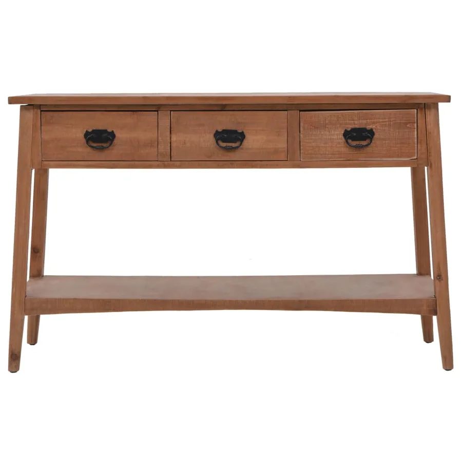 Table console bois de sapin massif 126 x 40 x 77,5 cm Marron - 2