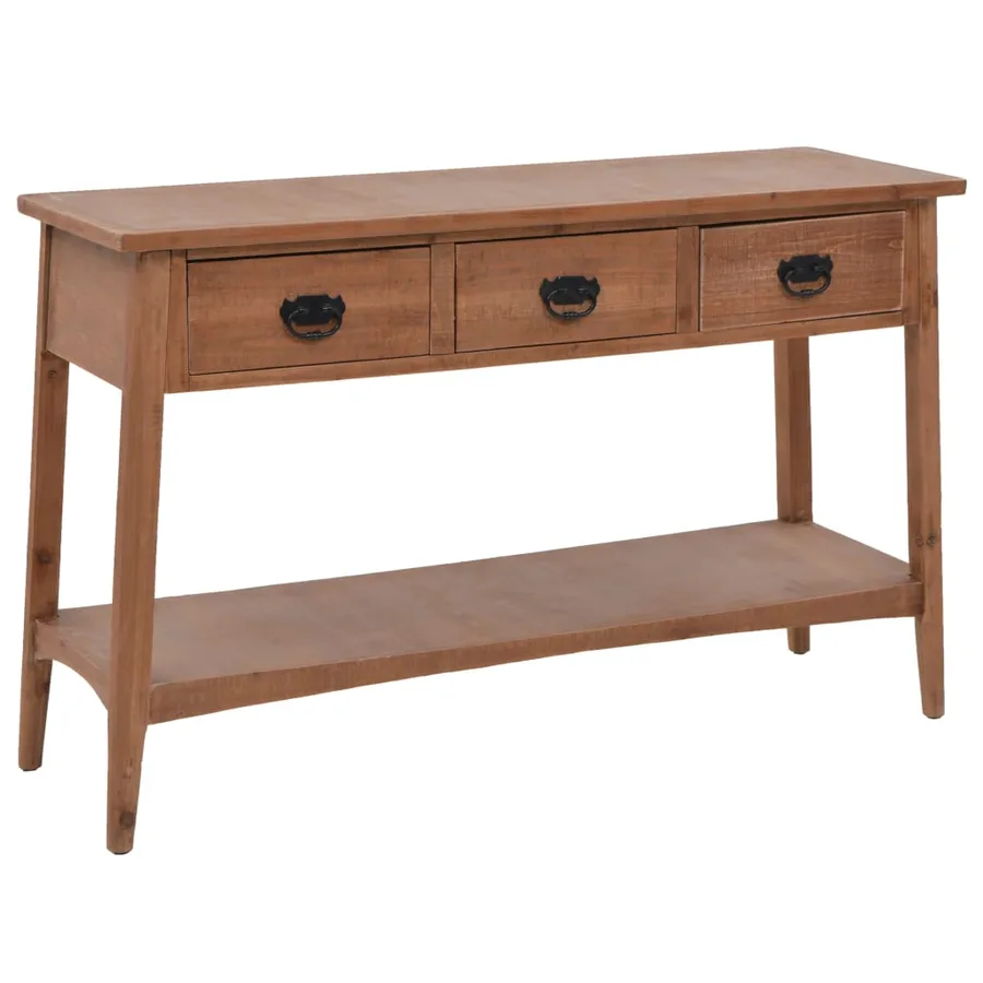 Table console bois de sapin massif 126 x 40 x 77,5 cm Marron - 4