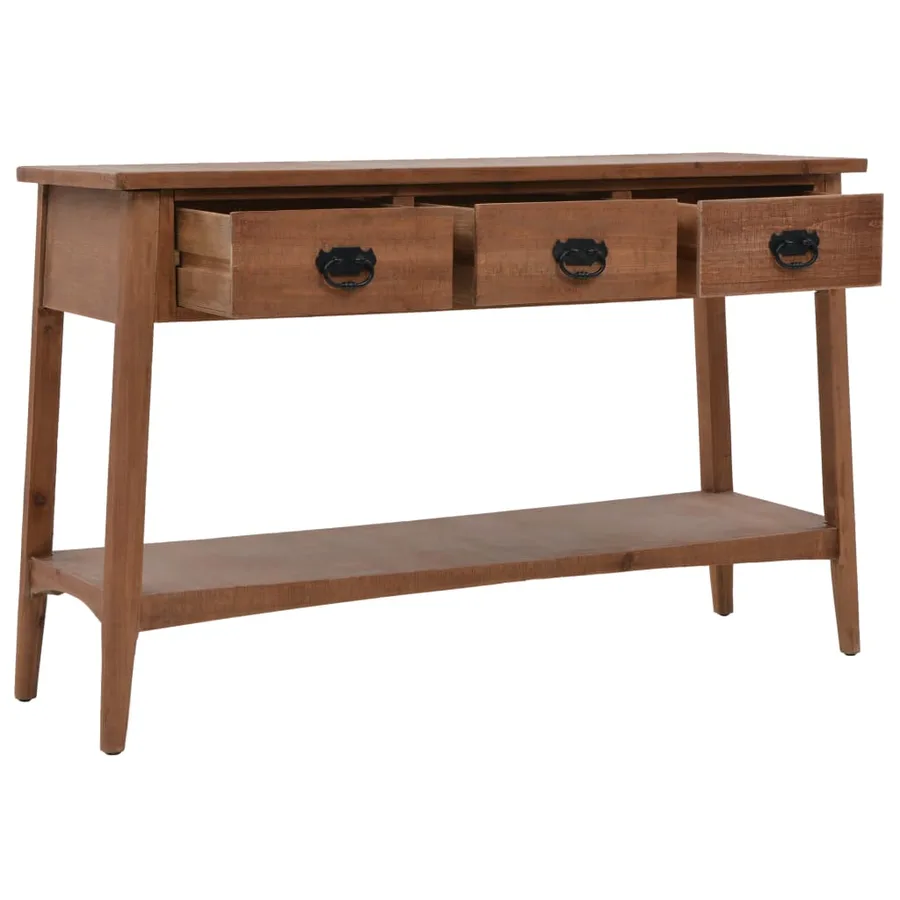 Table console bois de sapin massif 126 x 40 x 77,5 cm Marron - 5