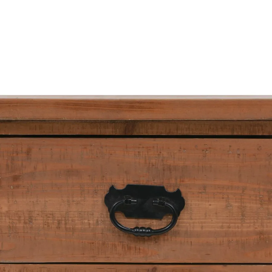 Table console bois de sapin massif 126 x 40 x 77,5 cm Marron - 7