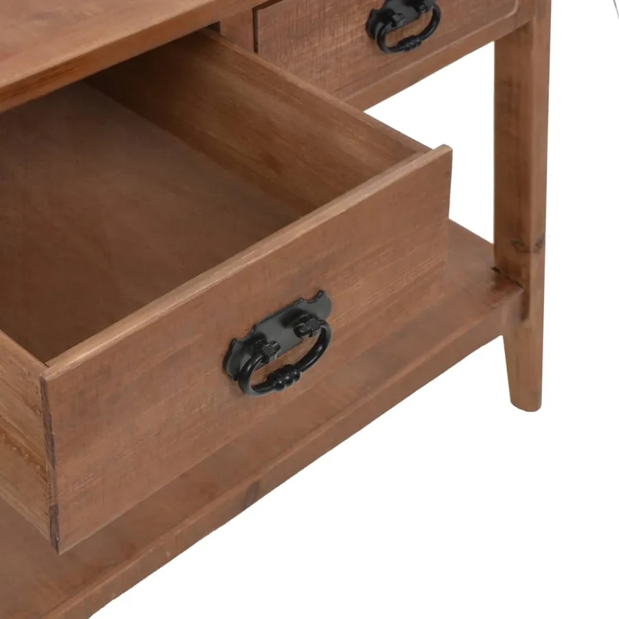 Table console bois de sapin massif 126 x 40 x 77,5 cm Marron - 8