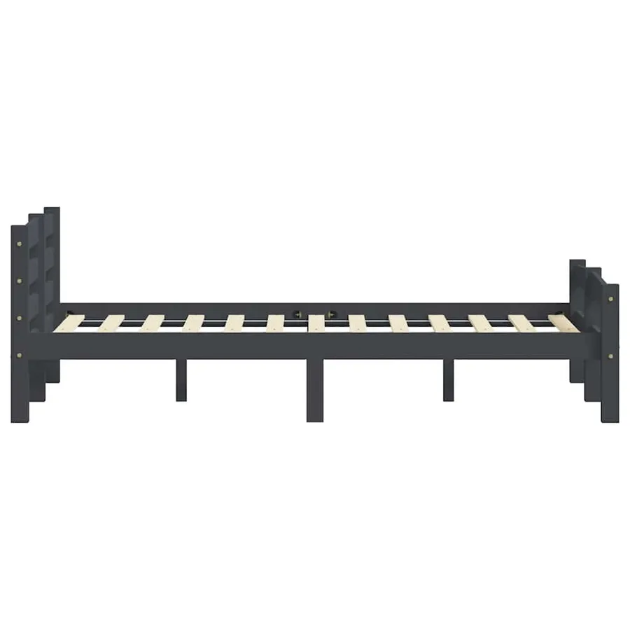 Cadre de lit sans matelas gris foncé pin massif 120x200 cm - 5