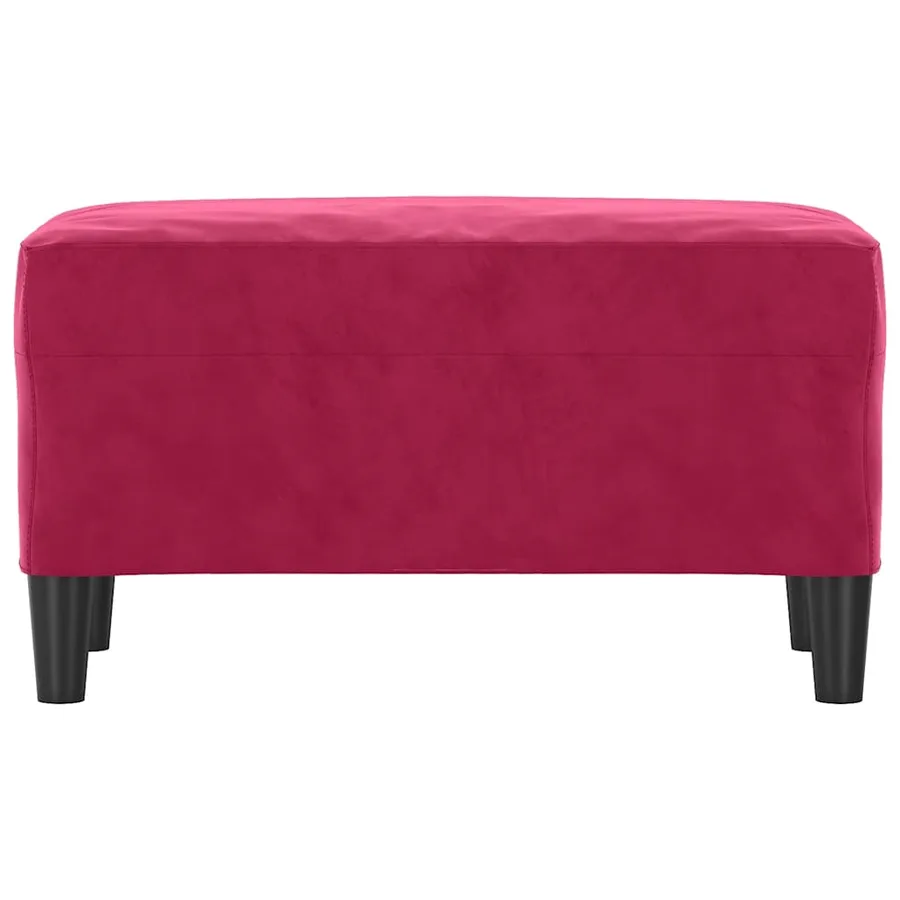 Banc Rouge bordeaux 70x35x41 cm Velours - 3