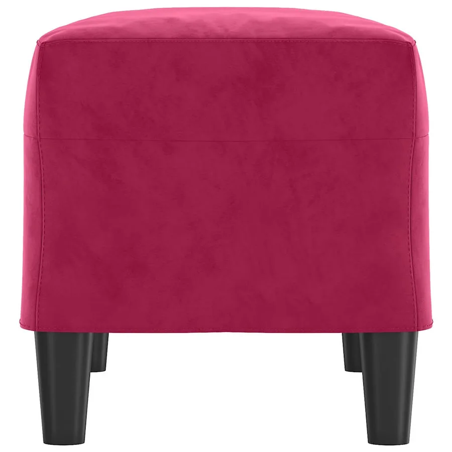 Banc Rouge bordeaux 70x35x41 cm Velours - 4