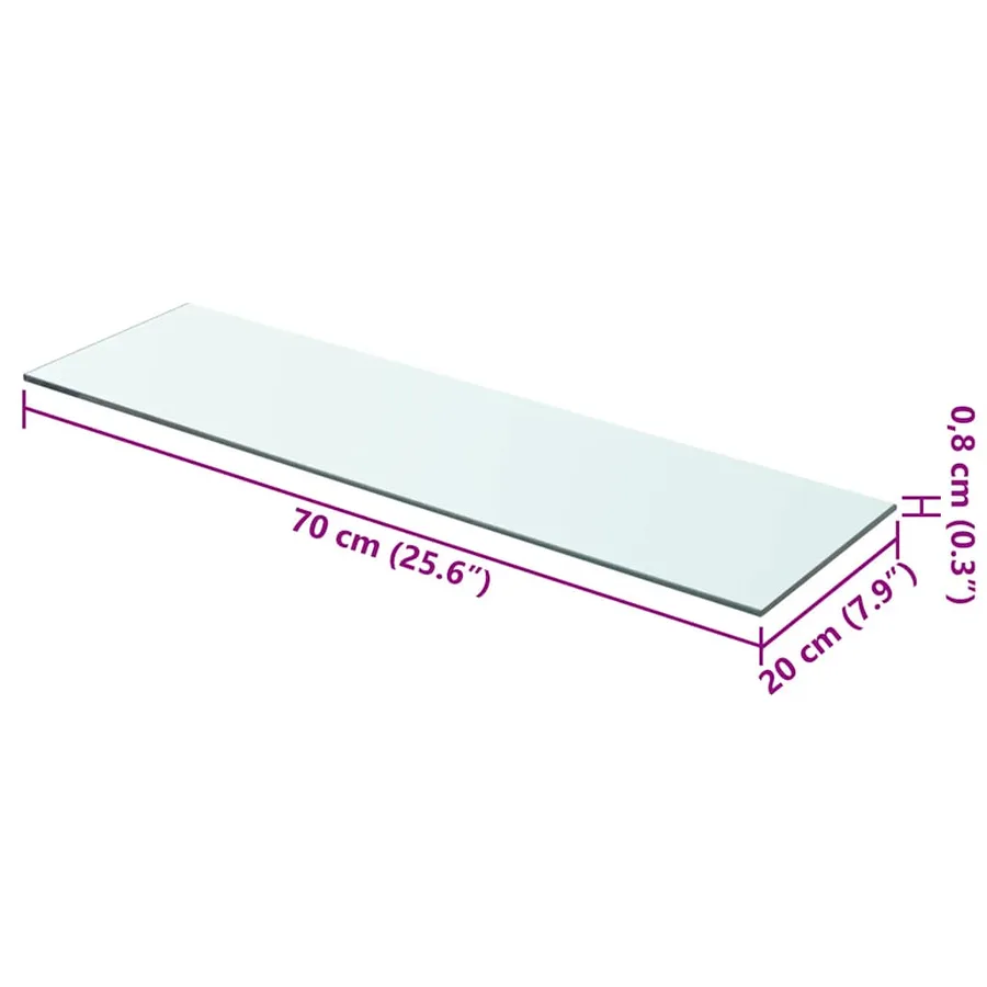 Panneaux d'étagère 2 pcs Verre Transparent 70 x 20 cm - 4