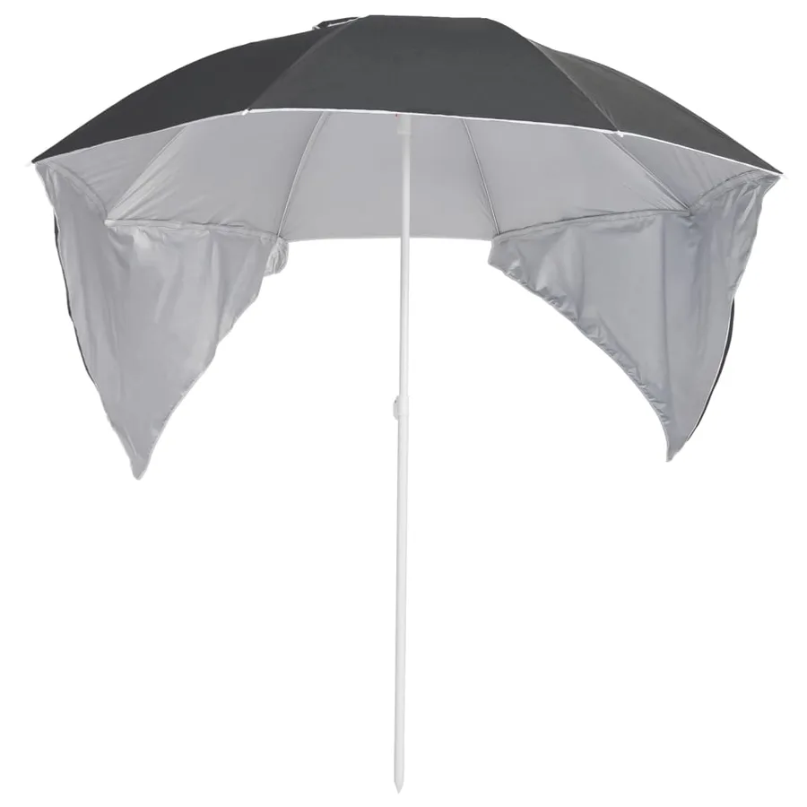 Parasol de plage avec parois latérales anthracite 215 cm - 2
