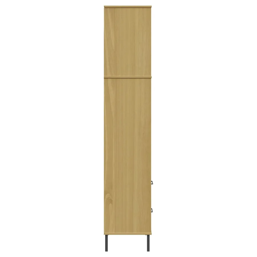 Bibliothèque à 2 tiroirs Marron 60x35x180 cm Bois massif OSLO - 6