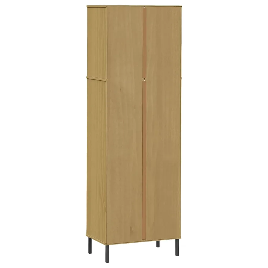 Bibliothèque à 2 tiroirs Marron 60x35x180 cm Bois massif OSLO - 7