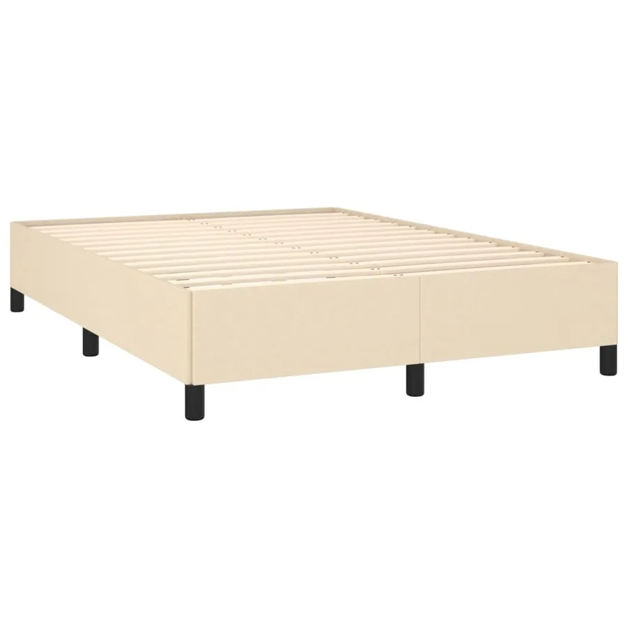 Cadre de lit sans matelas crème 140x200 cm tissu - 3