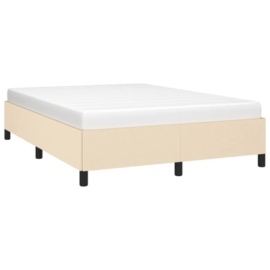 Cadre de lit sans matelas crème 140x200 cm tissu - 4