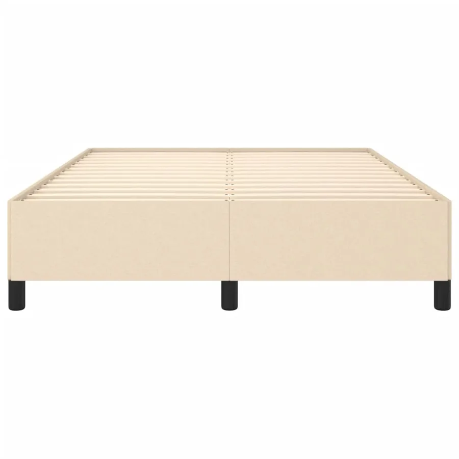 Cadre de lit sans matelas crème 140x200 cm tissu - 5