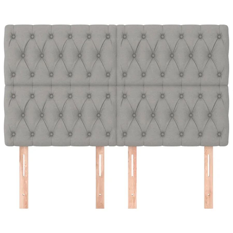 Tête de lit Gris clair 144 x 7 x 118/128 cm Tissu - 3
