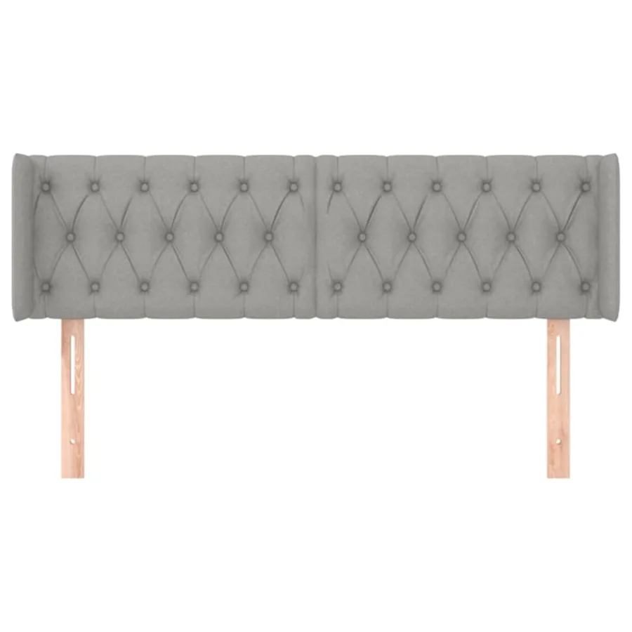 Tête de lit avec oreilles Gris clair 147x16x78/88 cm Tissu - 3