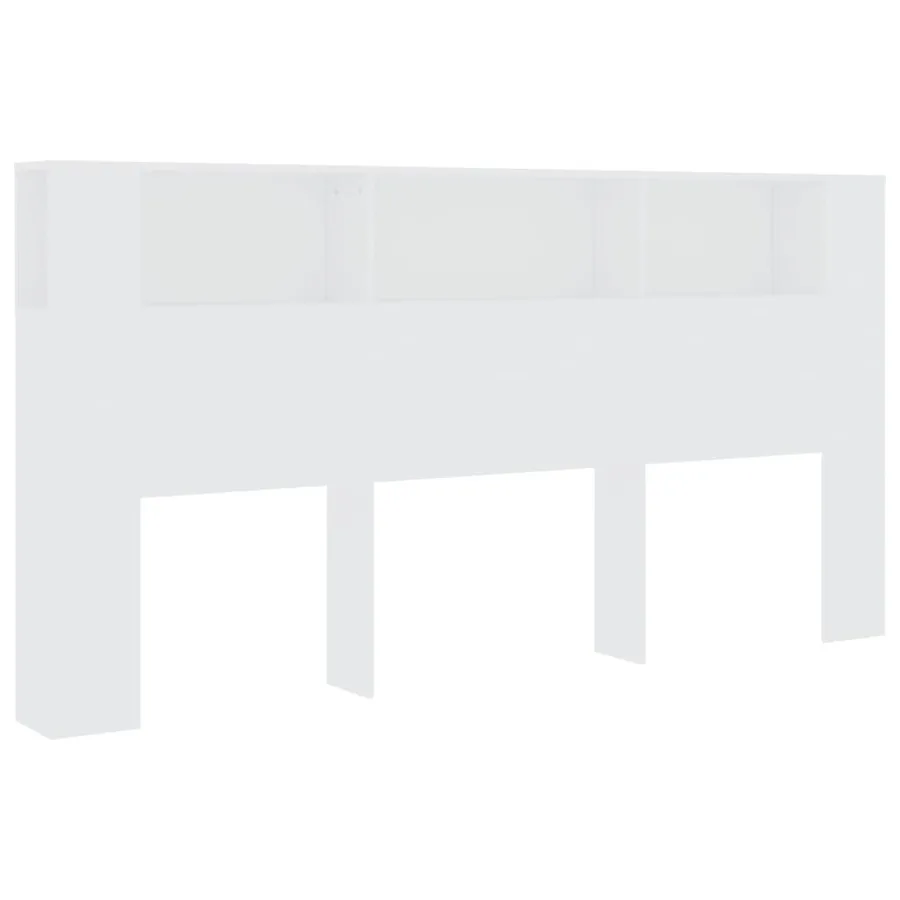Armoire de tête de lit Blanc 200x18,5x104,5 cm - 2