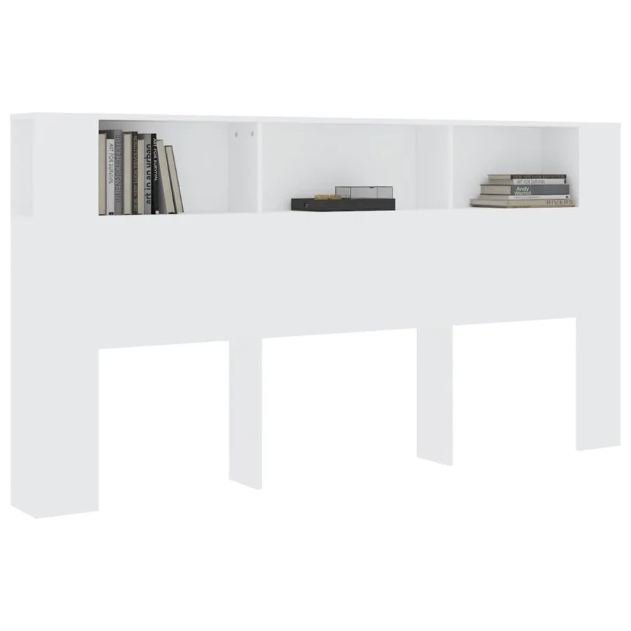 Armoire de tête de lit Blanc 200x18,5x104,5 cm - 6