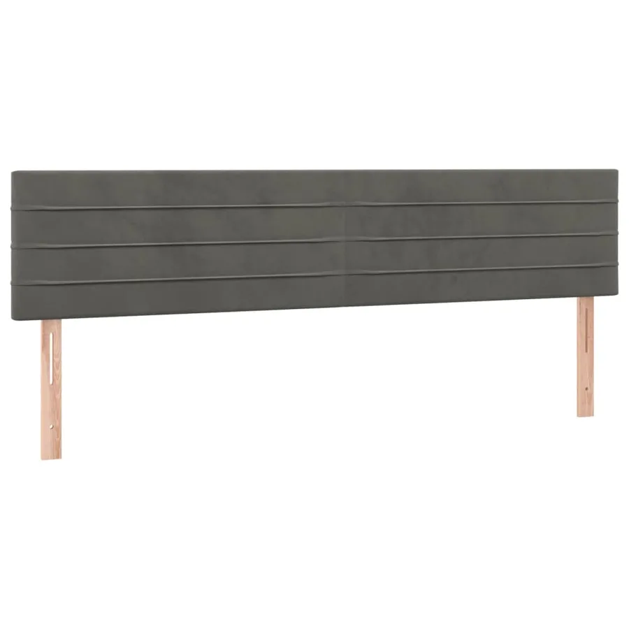 Sommier à lattes de lit et matelas Gris foncé 200x200cm Velours - 6
