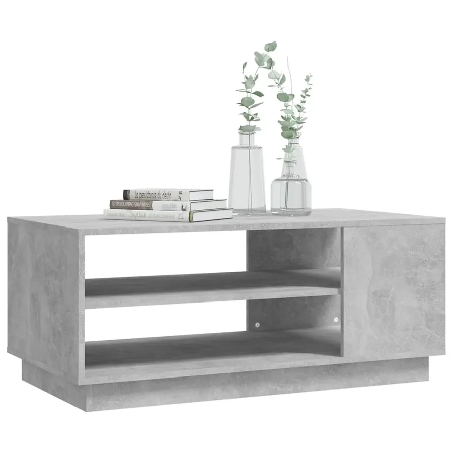 Table basse gris béton 102x55x43 cm bois d'ingénierie - 6