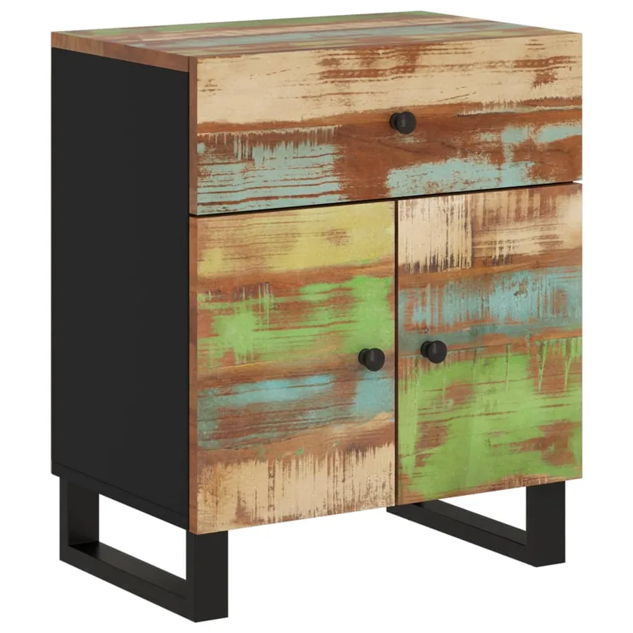 Table de chevet 50x33x60cm Bois de récupération et d'ingénierie - 10