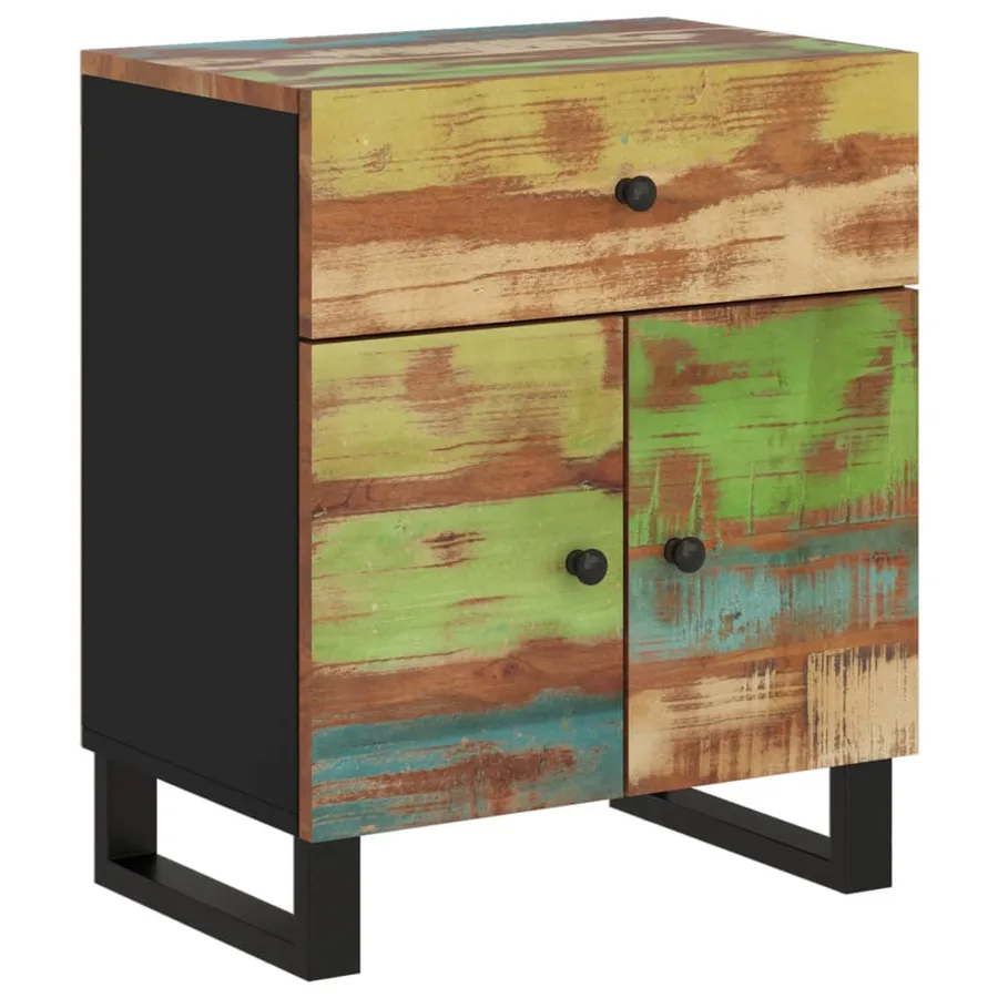 Table de chevet 50x33x60cm Bois de récupération et d'ingénierie - 11