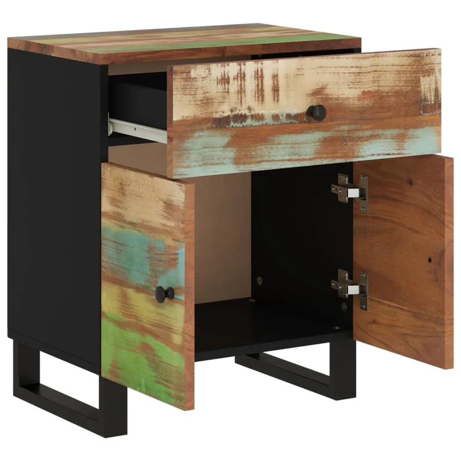 Table de chevet 50x33x60cm Bois de récupération et d'ingénierie - 4