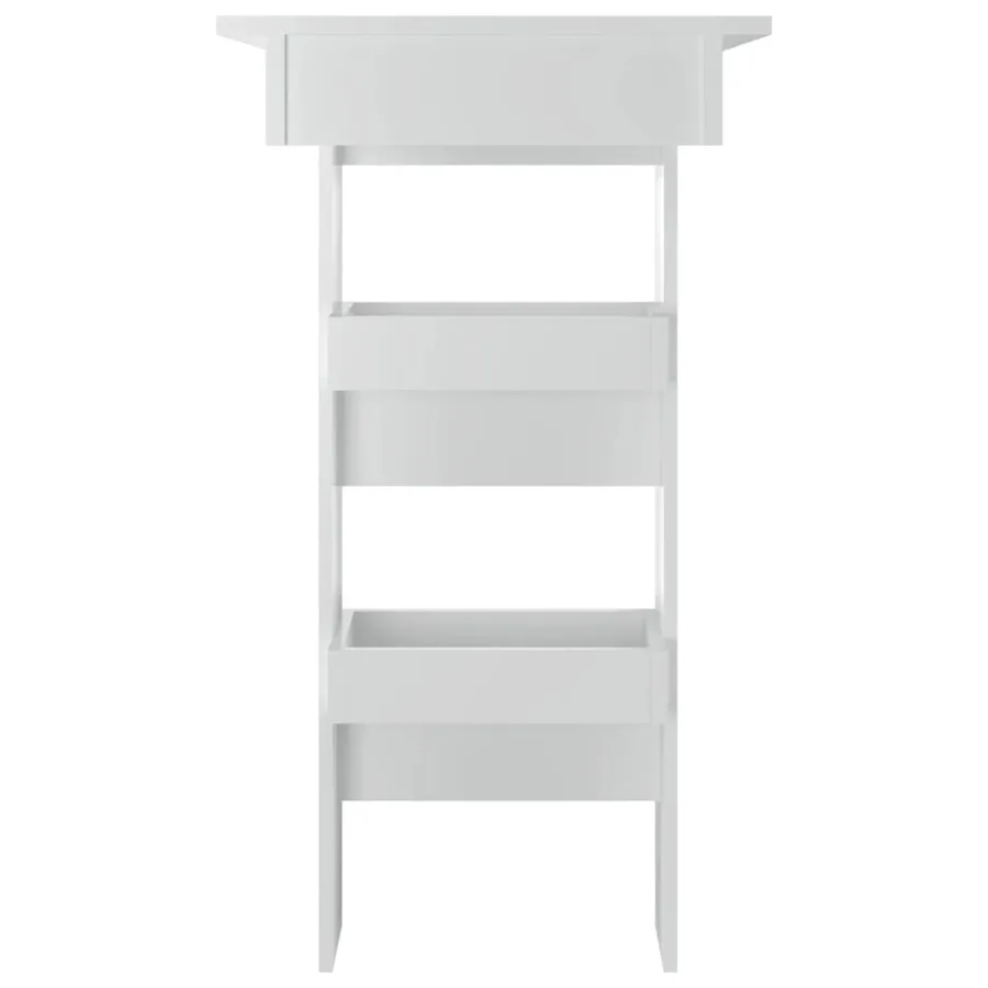Table bar mural Blanc Brillant 102x45x103,5cm Bois d'ingénierie - 4