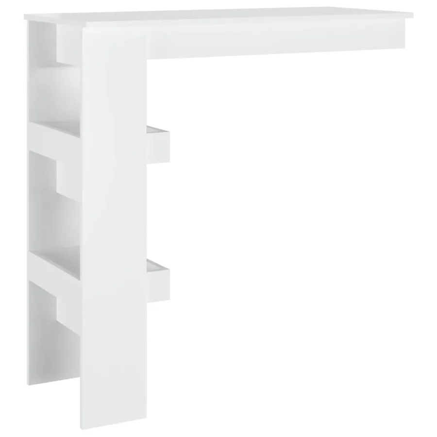 Table bar mural Blanc Brillant 102x45x103,5cm Bois d'ingénierie - 5