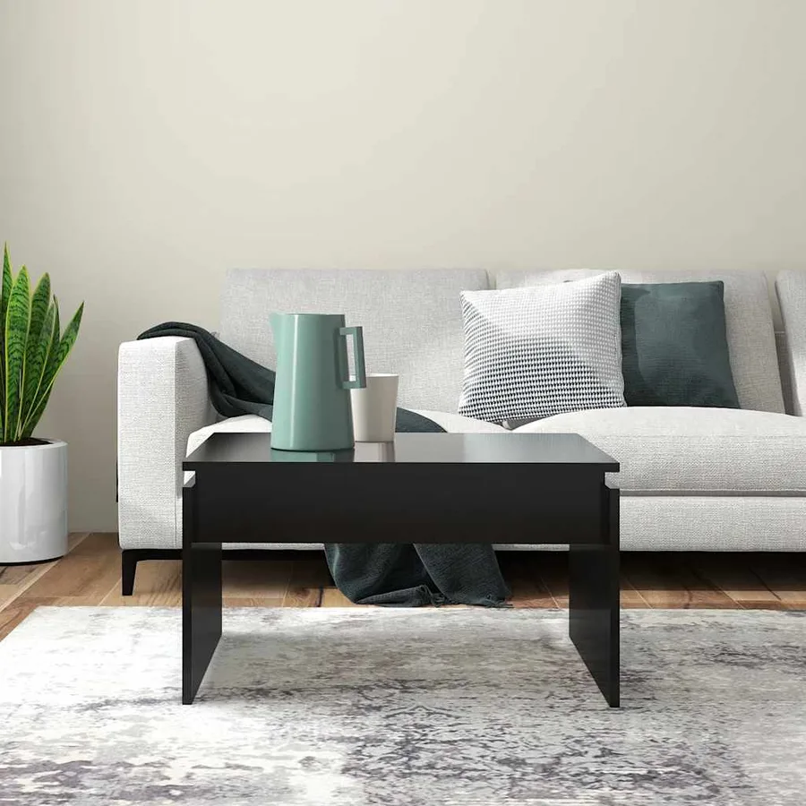 Table basse noir 68x50x38 cm bois d'ingénierie - 3