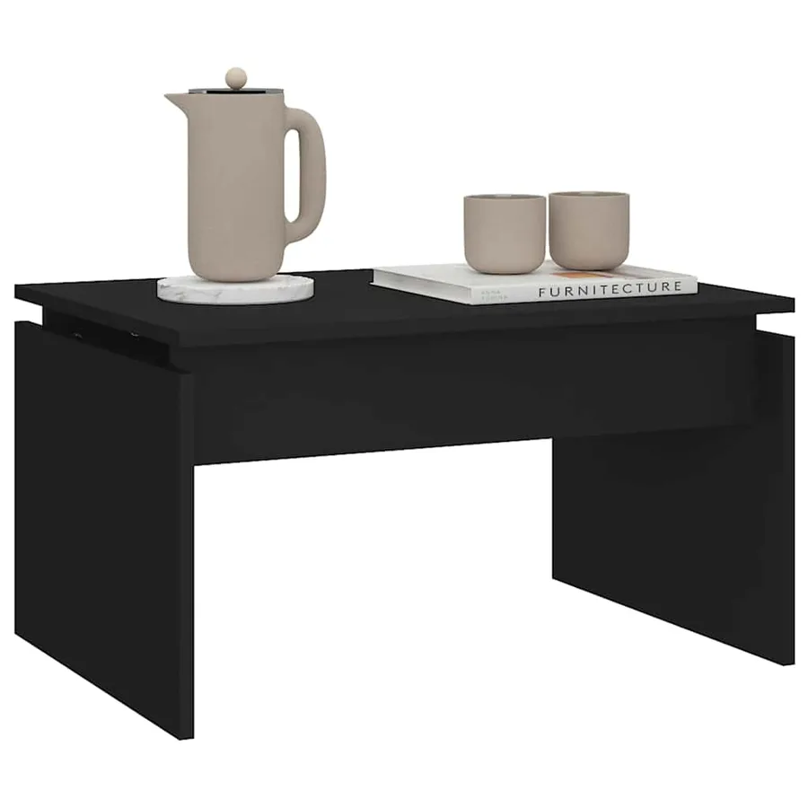 Table basse noir 68x50x38 cm bois d'ingénierie - 4